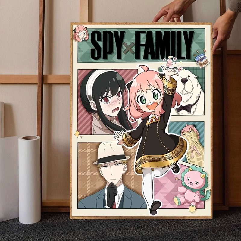 钻石画间谍过家家海报2025新款卡通动漫手工点贴画十字绣水钻带框,居家布艺,钻石绣,淘宝优惠券,粉丝福利购,淘宝优惠卷