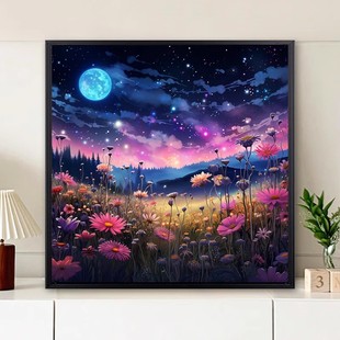 星月花海数字油画手绘diy填色丙烯涂色高级感治愈减压丙烯油彩画