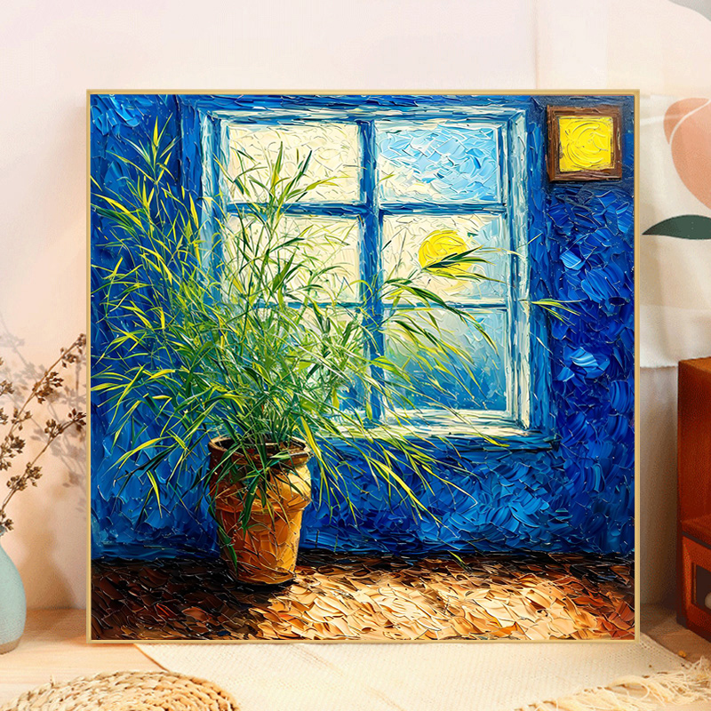 梵高植物风景画diy数字油画手工丙烯填充治愈系油彩画卧室装饰画图片