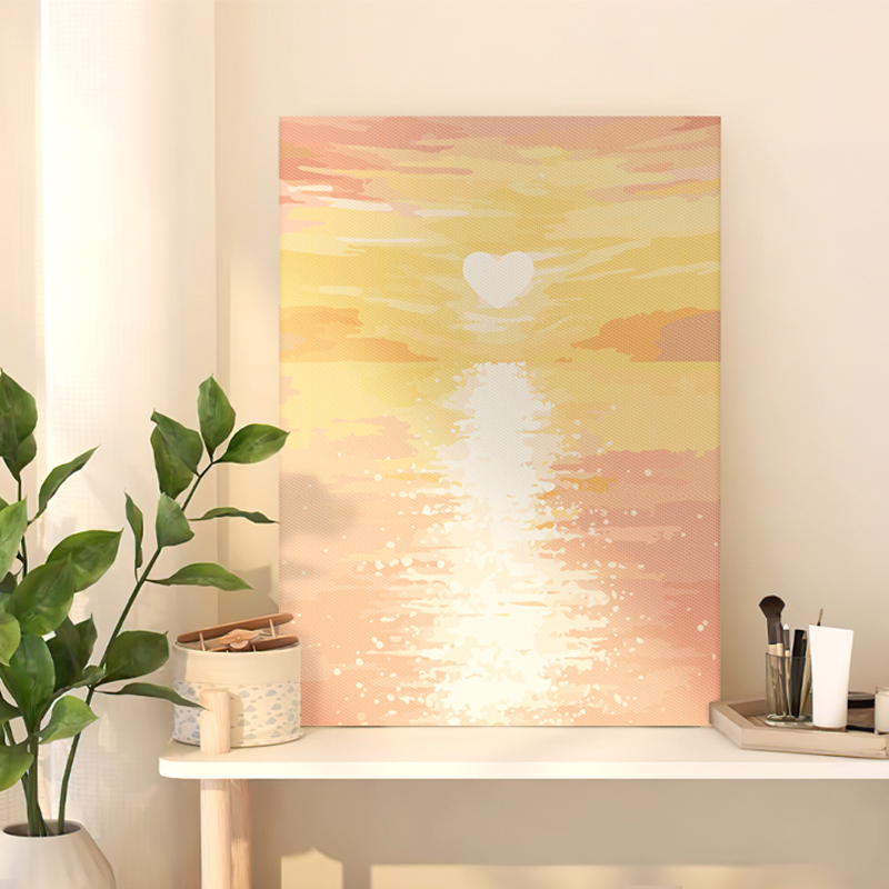 北欧爱心日出钻石画客厅玄关小件ins十字绣点贴砖2022新款手工diy