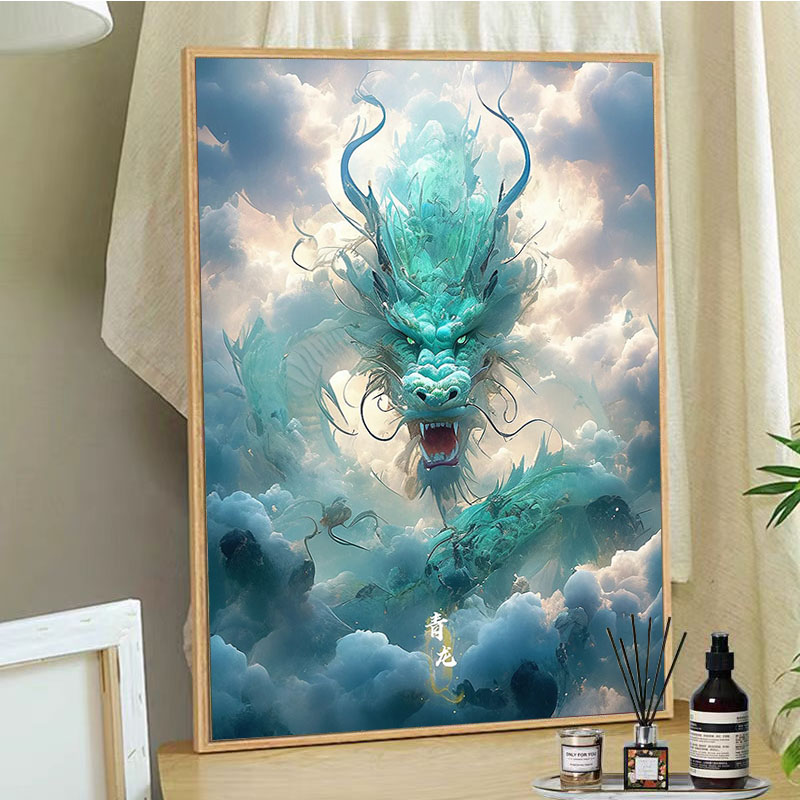 山海经四方神兽数字油画diy填色