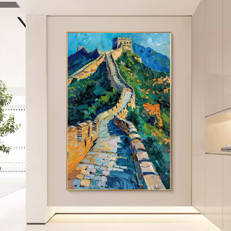 中式长城数字油画diy四季手绘涂色解压礼物卧室装饰画丙烯油彩画图片