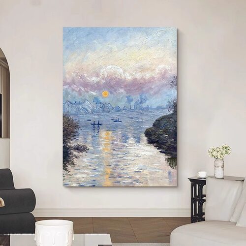 大芬村莫奈日出钻石画2025新款油画风十字绣珠画成人5d高难度大气