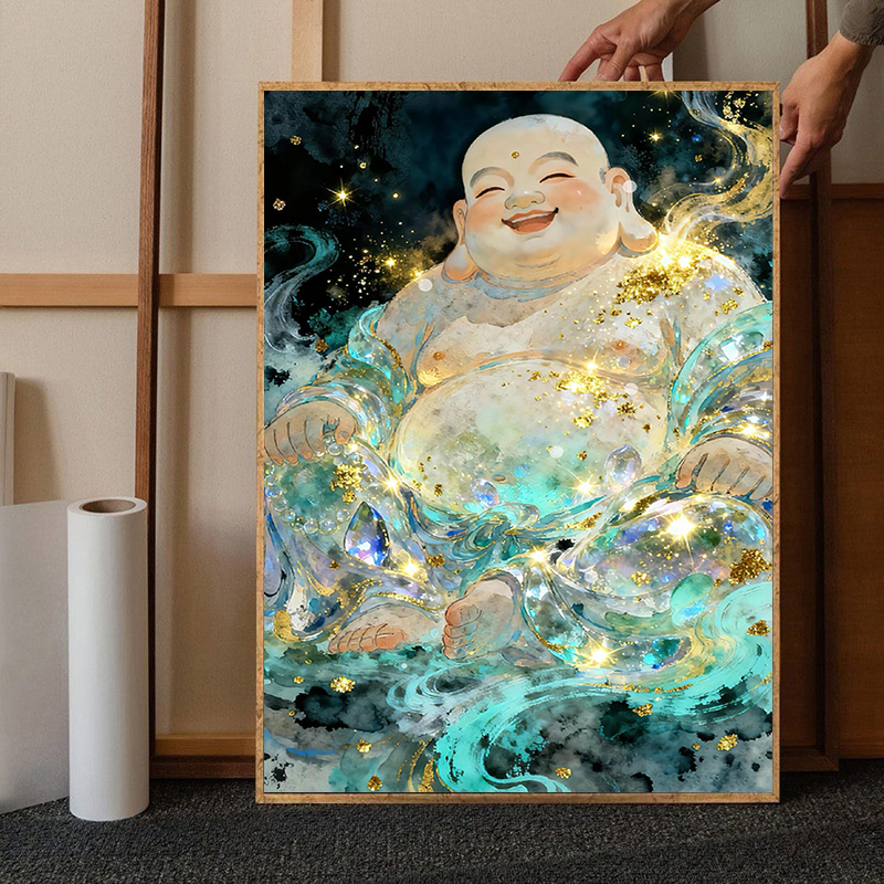 弥勒一笑钻石画手工diy十字绣