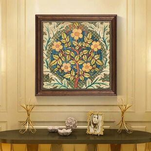 威廉莫里斯美式 卧室 餐厅背景墙钻石画客厅复古十字绣文艺2025新款