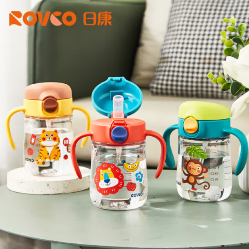 日康儿童吸管学饮杯1岁以上奶瓶2岁3岁直饮喝水杯子宝宝家用喝奶,婴童用品,儿童水杯,淘宝优惠券,粉丝福利购,淘宝优惠卷
