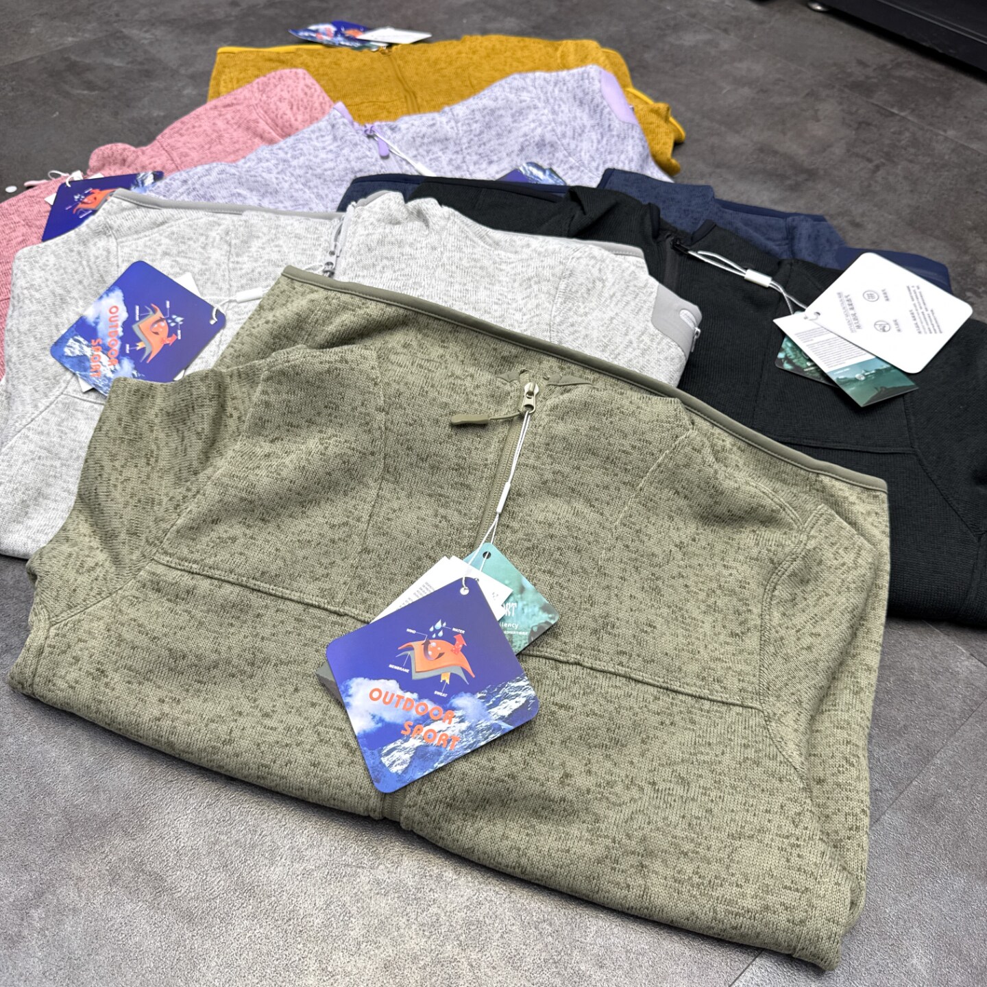 区别版本~高货 户外飞禽科技压胶口袋男女款连帽保暖针织抓绒夹克