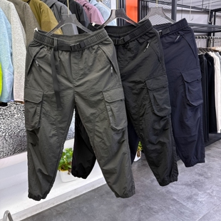 户外机能~秋季新款防风防水男士卡扣松紧腰束脚工装冲锋裤长裤潮
