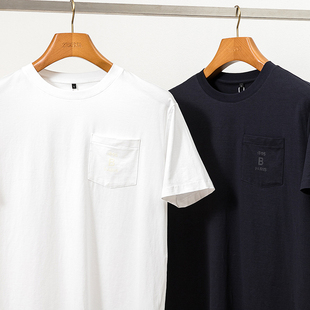 法奢~GIZA45埃及长绒棉材质 男士夏季高端纯色圆领T恤小白T男短袖