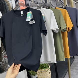 户外机能风!立体压胶口袋高弹冰丝夏季男士运动休闲透气短袖T恤