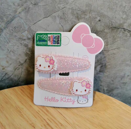 HelloKitty日系樱花对夹凯蒂猫女童库洛米bb边夹甜美刘海花朵发夹