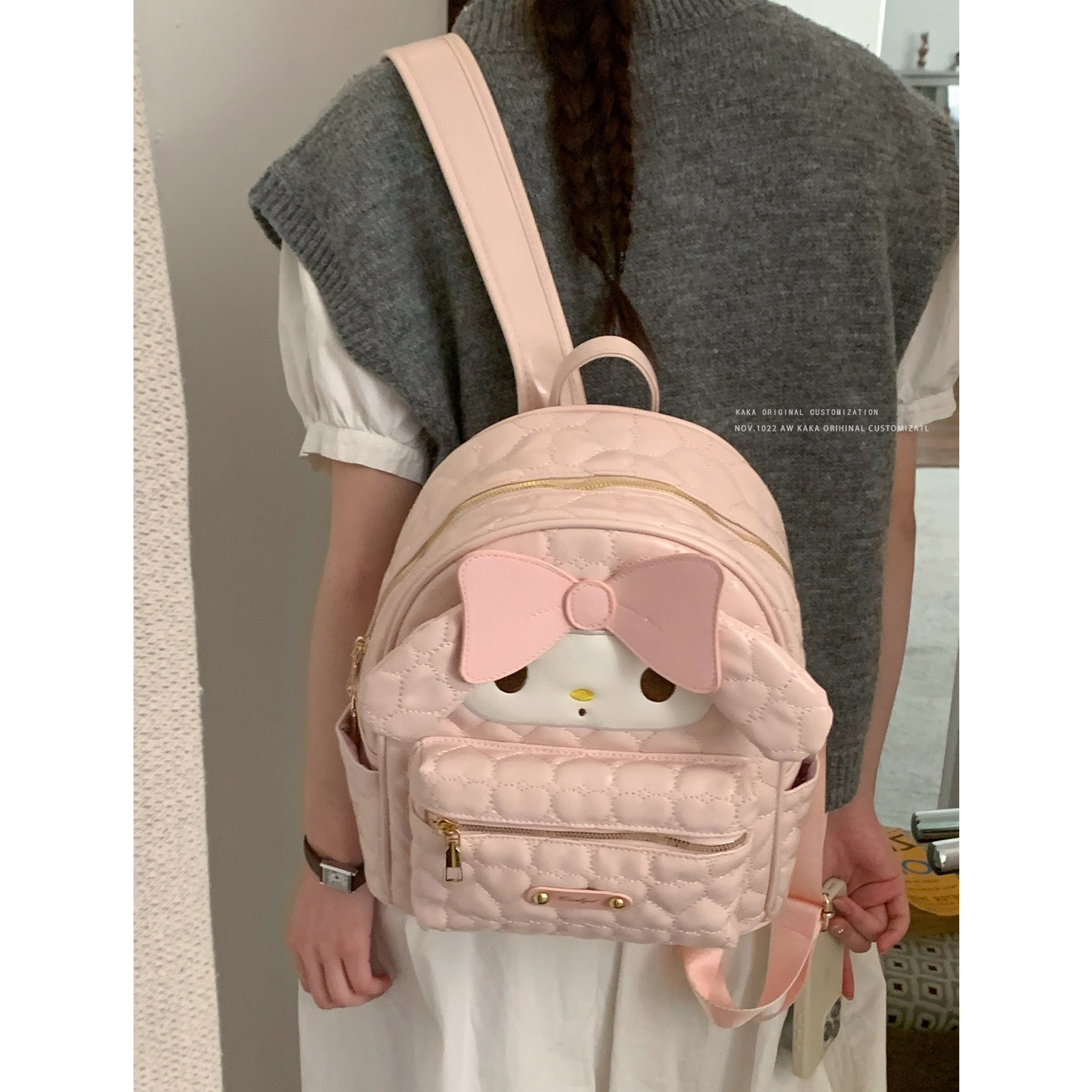 甜美蝴蝶结双肩包包女2026新款潮时尚卡通小猫大耳朵背包学生书包,箱包皮具/热销女包/男包,通用款女包,淘宝优惠券,粉丝福利购,淘宝优惠卷