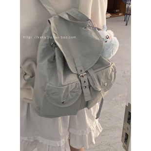 韩国双肩背包休闲大容量登山包 潮时尚 夏季 尼龙布包包女2025新款