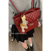 小香风双肩包包女式 2024新款 潮韩国小众托特包百搭大容量单肩背包