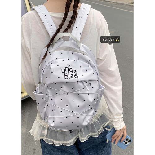 咔咔家千禧波点氛围感双肩背包