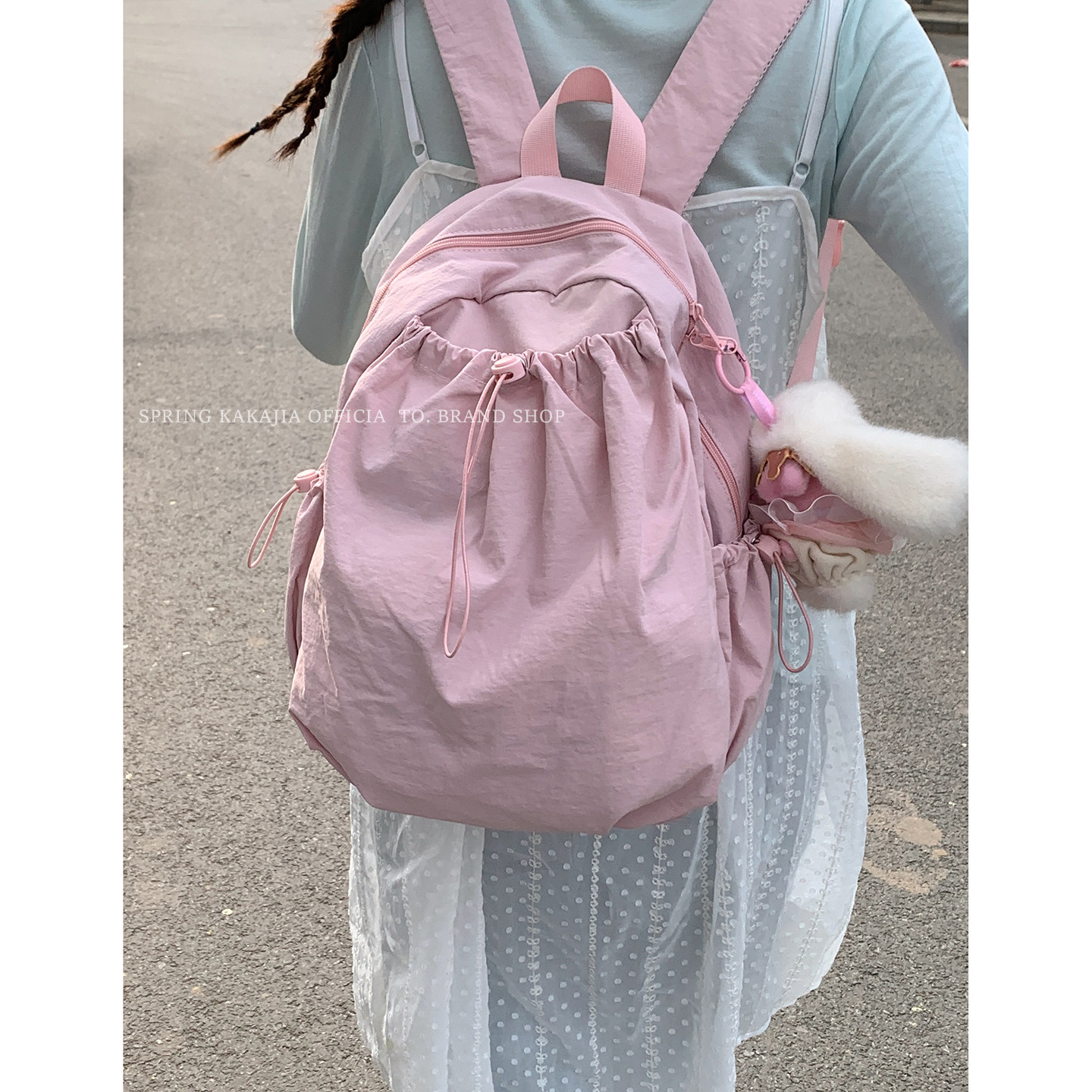 韩版学院风帆布包包女2026新款潮时尚休闲双肩包学生大容量书包