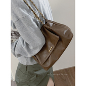 美拉德复古流浪包包女2023新款 潮时尚 链条托特包百搭单肩斜挎包