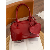 韩版 手提新年红色包包女2025新款 潮时尚 托特包高级感通勤包婚包