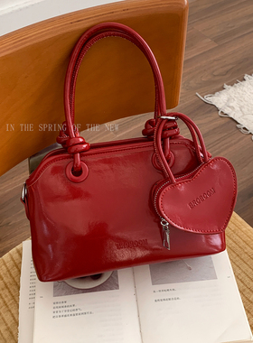 手提新年红色包包女2025新款潮时尚韩版托特包高级感通勤包婚包