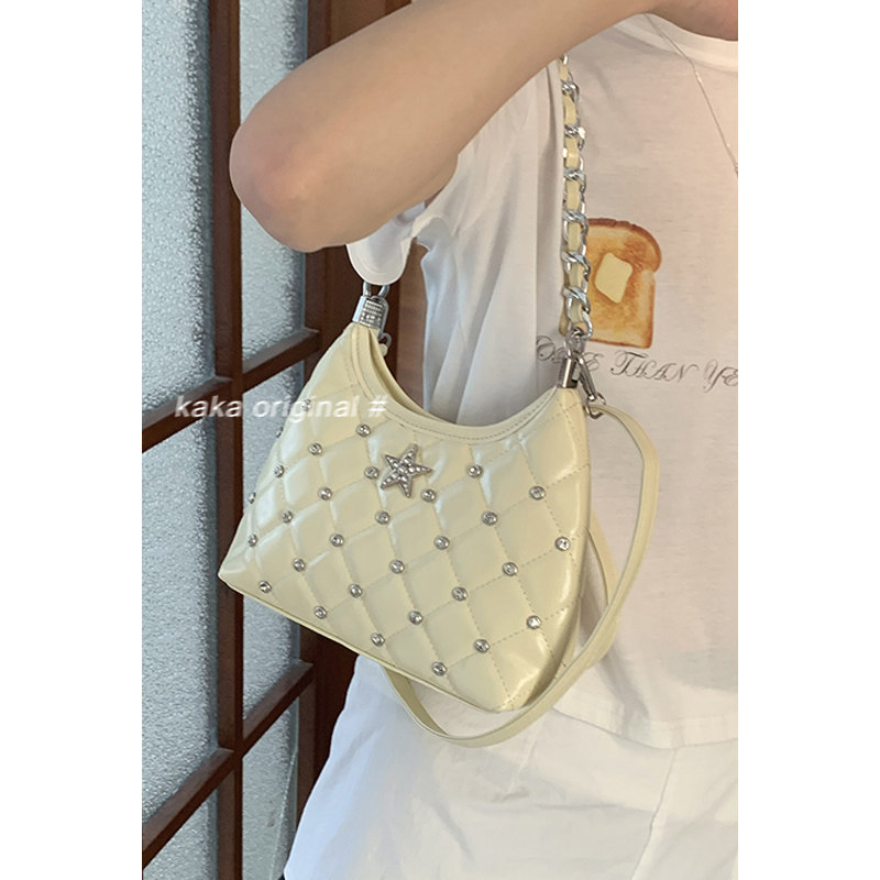 小香风菱格链条包包女2025新款潮夏季时尚腋下包百搭ins斜挎包,箱包皮具/热销女包/男包,腋下包,淘宝优惠券,粉丝福利购,淘宝优惠卷