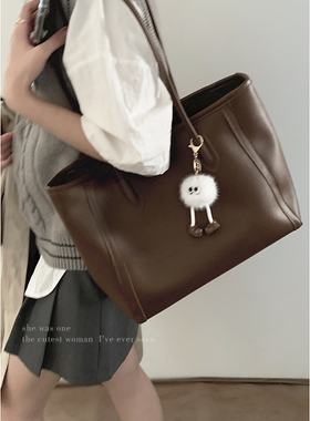 复古大容量包包春季女2025新款潮韩国百搭托特包大容量单肩通勤包