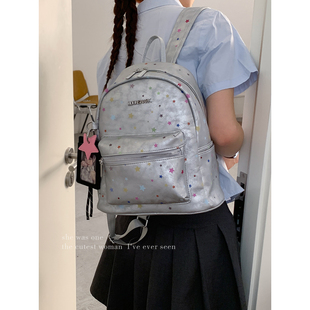 学院风星星双肩包包女2026新款 背包大容量学生书包旅行包 潮时尚