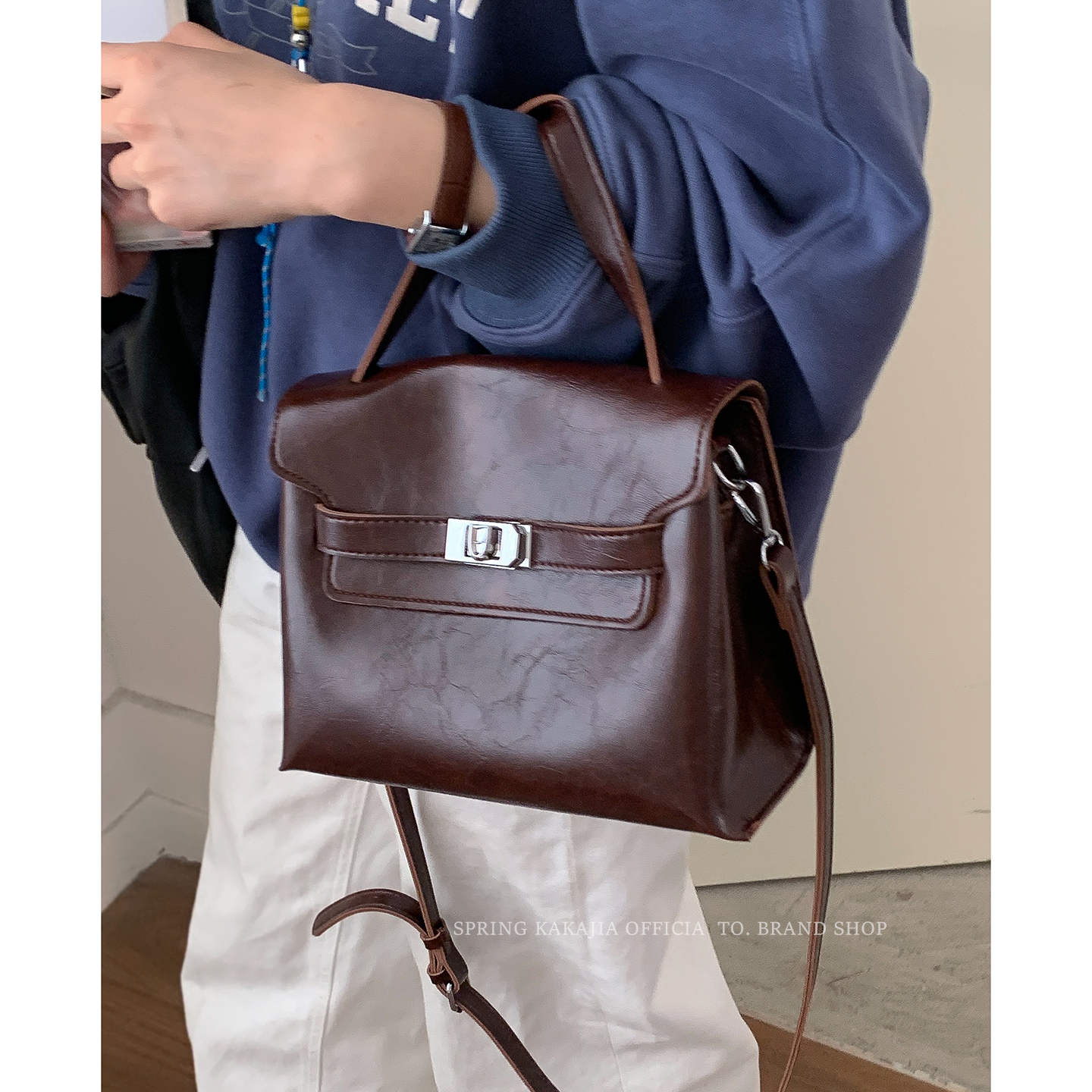 复古高级感手提凯丽包包女2025新款潮时尚韩国小方包百搭斜挎包