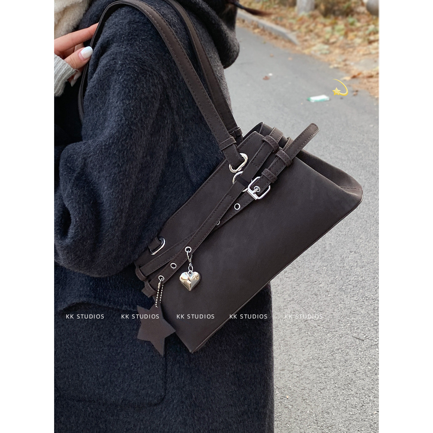 卡乐儿废土风腋下包大容量托特包