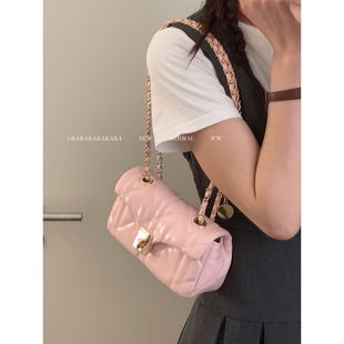 小香风菱格链条包包女2026新款 韩国小方包百搭单肩斜挎包 潮时尚