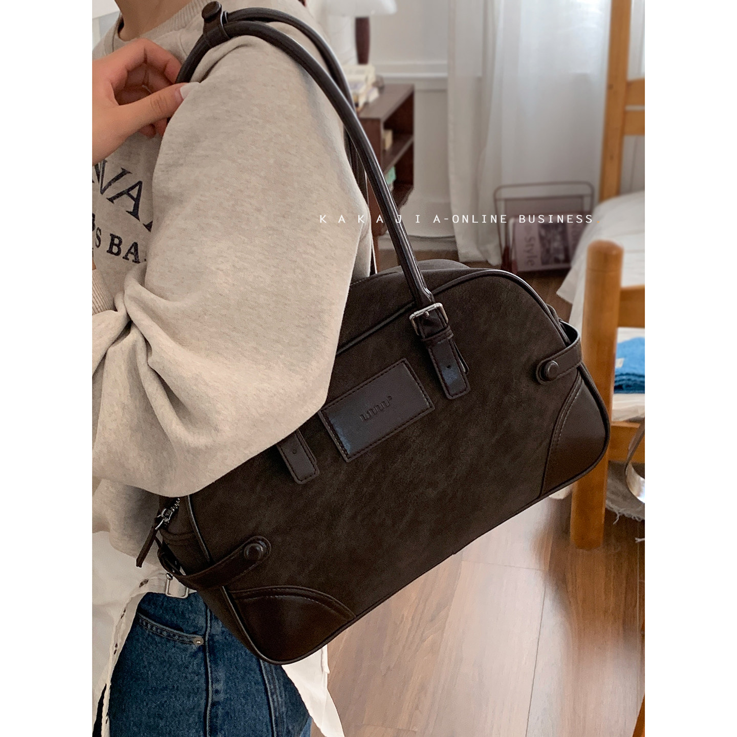 复古大容量公文包包女冬季2025新款潮时尚韩国腋下包手提通勤包