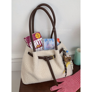 懒散风大容量手提通勤包包女2025新款潮时尚韩国托特包