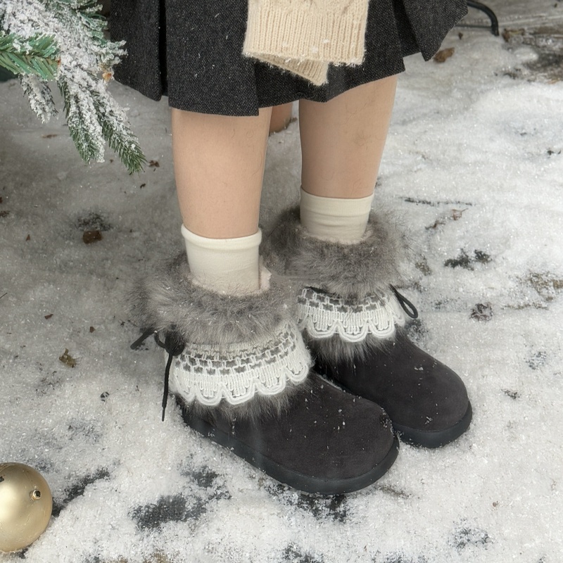 真皮～巨好看雪地靴女款2025新款冬季千禧风加绒保暖毛毛东北棉鞋