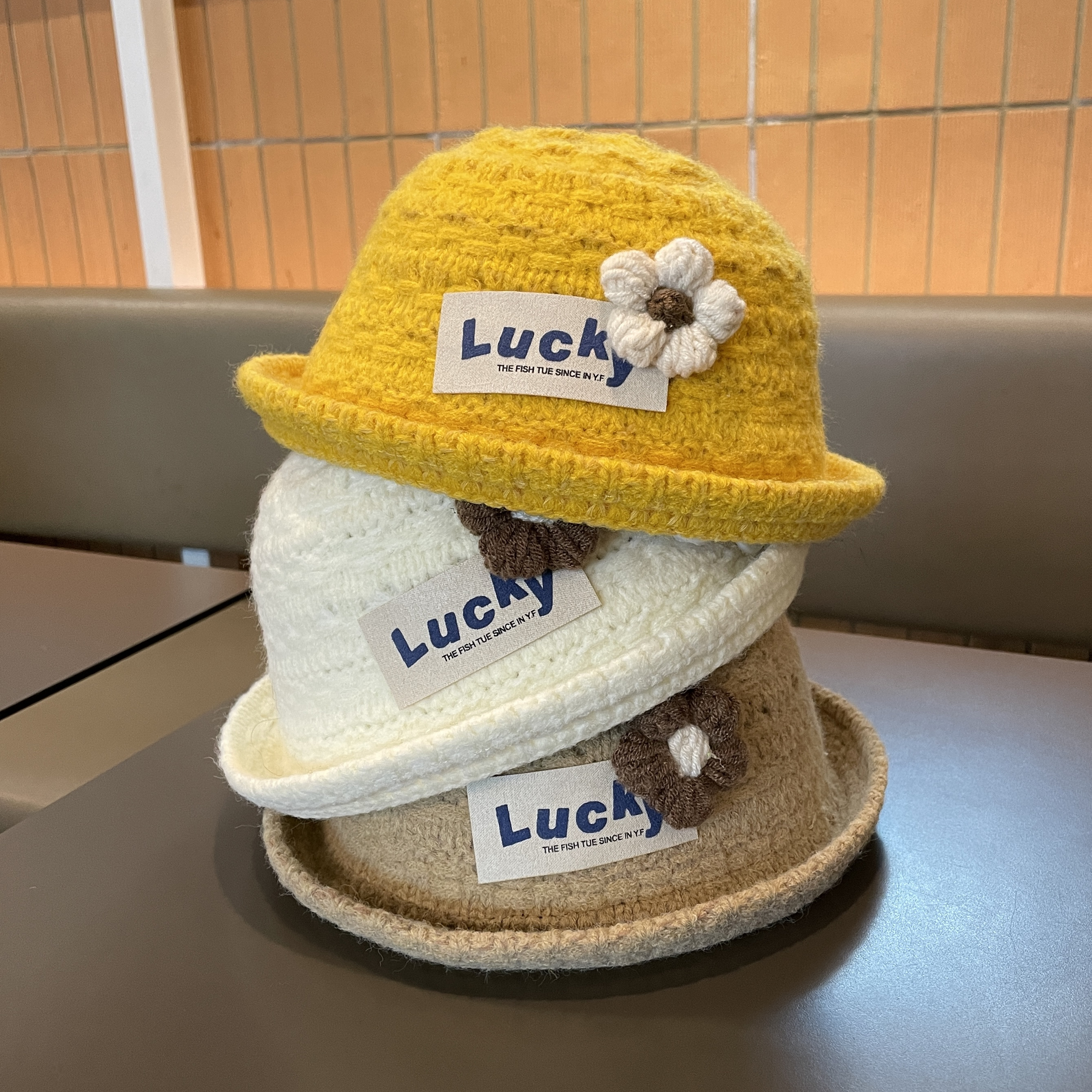 韩版儿童渔夫帽子男女孩秋冬天防寒保暖礼帽可爱防风针织宝宝盆帽