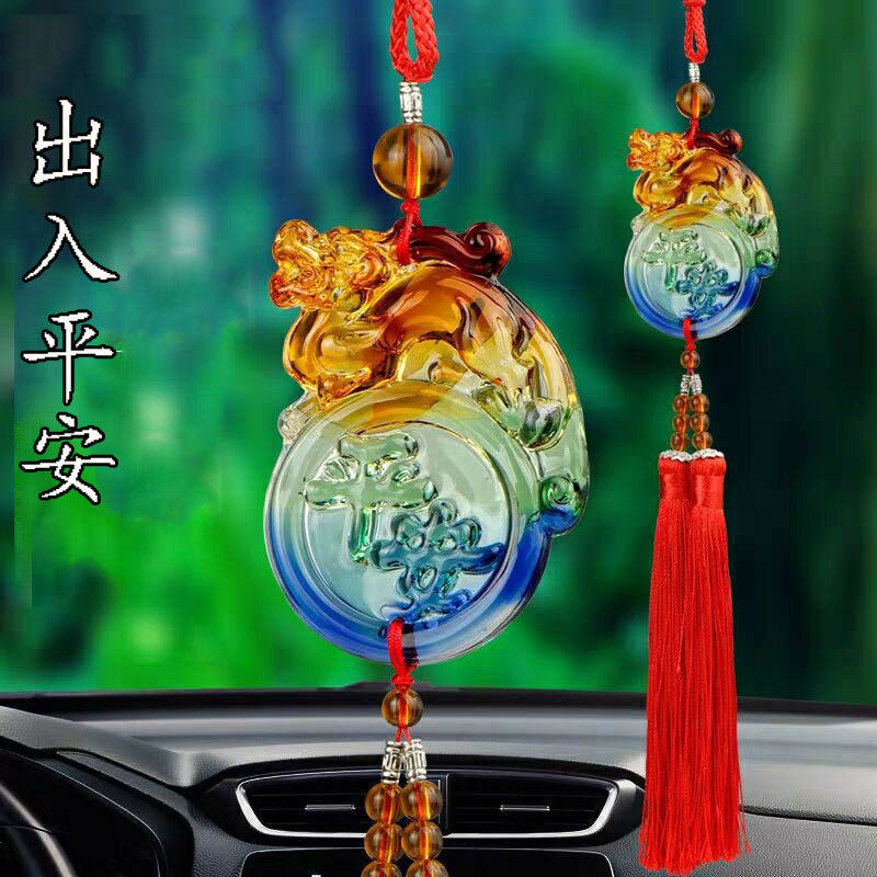 琉璃貔貅车内后视镜挂件流光溢彩