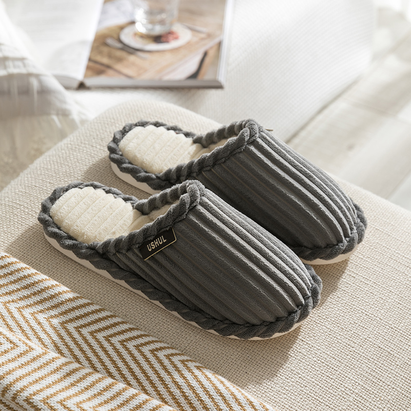 秋冬季加绒居家防滑保暖棉拖鞋