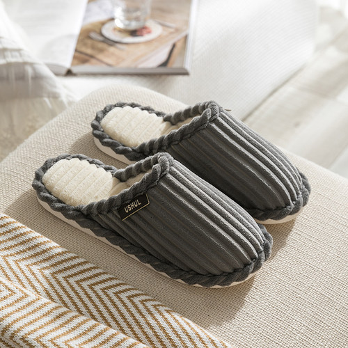 秋冬季加绒居家防滑保暖棉拖鞋