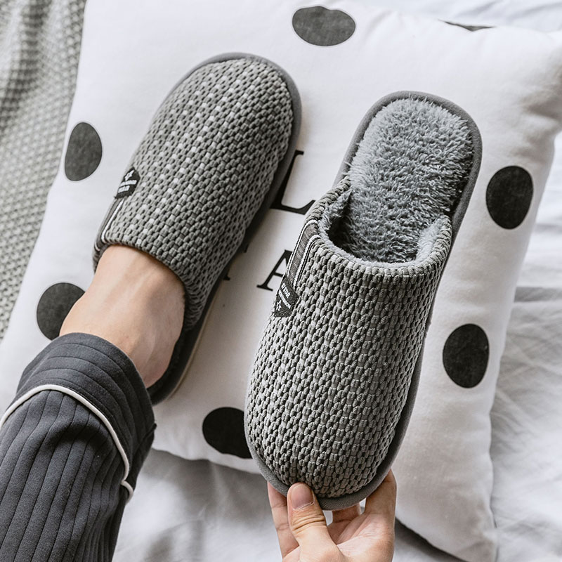 秋冬季保暖厚底棉拖鞋防滑