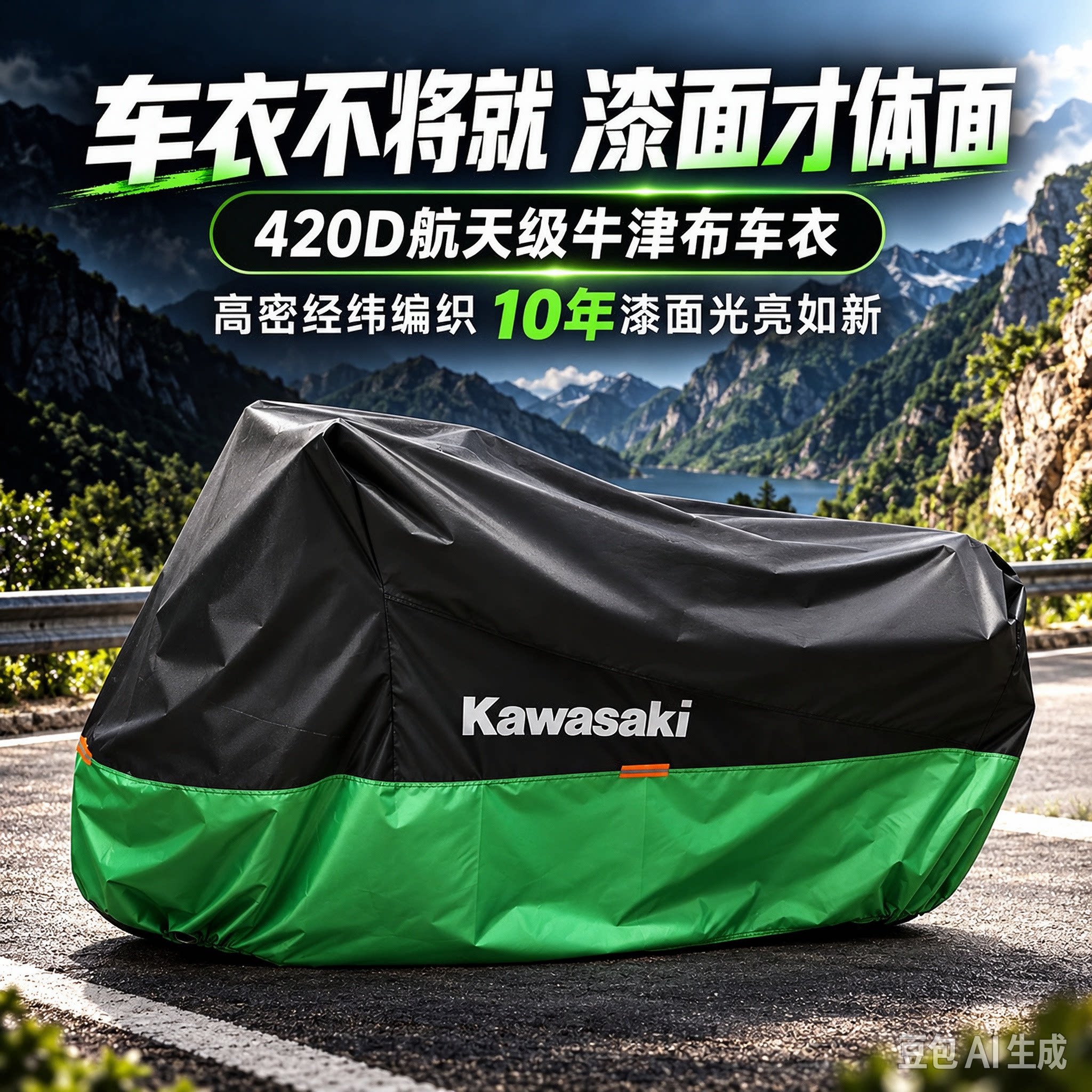 420D加厚牛津布适用川崎摩托车车罩ninja400车衣Z900防雨防晒防冻