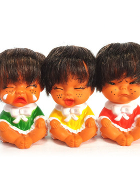 韩国直邮 三款表情三姐妹娃娃 喜怒哀乐表情小摆件迷你室内装饰品
