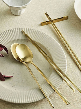 韩国直邮 odense TENUTO 韩式304不锈钢勺筷套装 勺子筷子2双套装