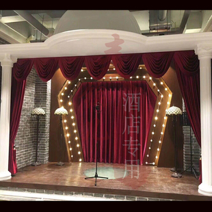 订制意大利绒布电动舞台幕布会议室餐厅窗帘剧院背景布桌布拍摄布