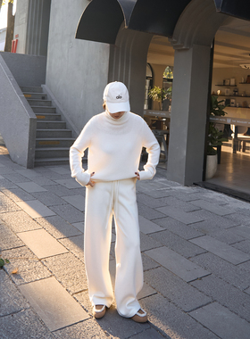 TOFOD 企鹅裤 一条过冬 丝羊毛醋酸加绒裤宽松休闲裤弯刀裤长裤