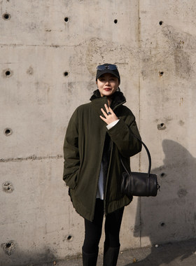 TOFOD 旧时光 英伦老钱 腊感棉匈牙利鹅绒派克服保暖皮毛一体外套