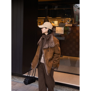 青山羊羔皮毛一体帅痞慵懒风宽松皮草外套 高原皮草 TOFOD 猾子