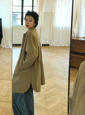 T25C86 TOFOD 墨尔本之秋 日本强捻水洗棉极简宽松廓形风衣外套