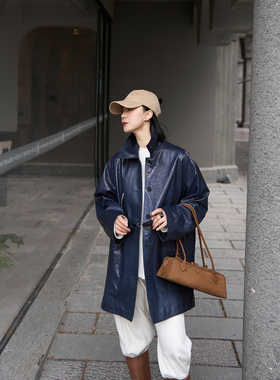 TOFOD 有态度的皮衣 土耳其进口重油蜡皮宽松皮风衣 复古皮衣外套