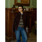 TOFOD 野红莓 老钱风高等级进口羊反绒皮衣外套麂皮夹克