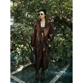 TOFOD 半裙时尚 朱古力 休闲套装 日本塔夫绸宽松廓形外套