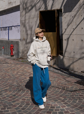 TOFOD 糖果裤 加绒一条过冬 百搭松紧腰休闲卫裤抽绳运动裤弯刀裤