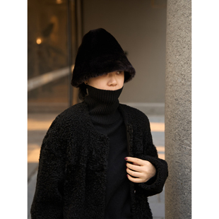 TOFOD 小拉贡Lacon塞塔皮草帽渔夫帽保暖帽皮毛一体冬帽 许你耀眼